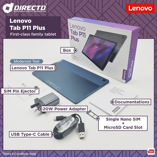 Lenovo Tab P11 Plus [4G | 6GB RAM | 128GB ROM] Batt 7700mAh | Support Face Unlock