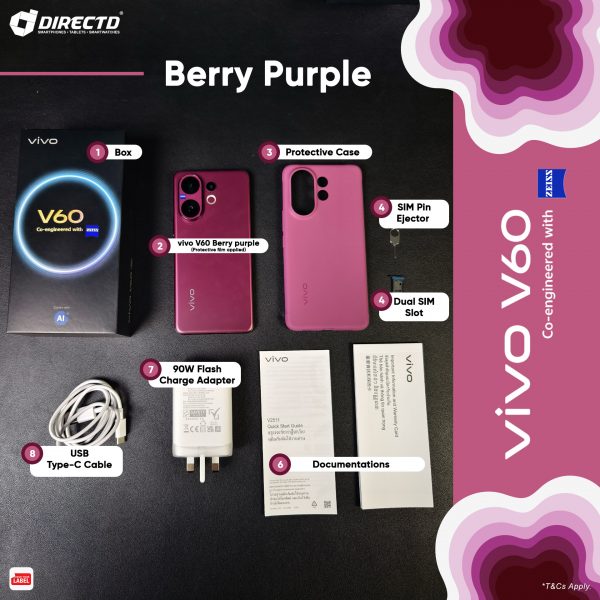 vivo V60 [12GB RAM | 256GB/512GB ROM] Ready Stock